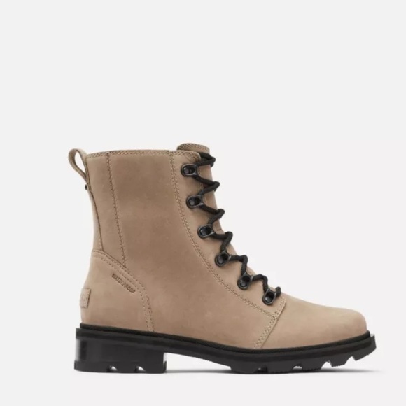 SOREL LENNOX LACE WATERPROOF BOOT IN TAUPE SZ 10 - Picture 1 of 14